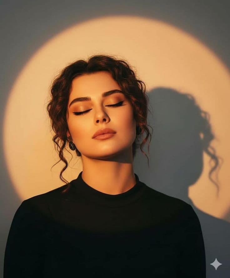 پرتره سینمایی عکس پروفایل با چشمان بسته