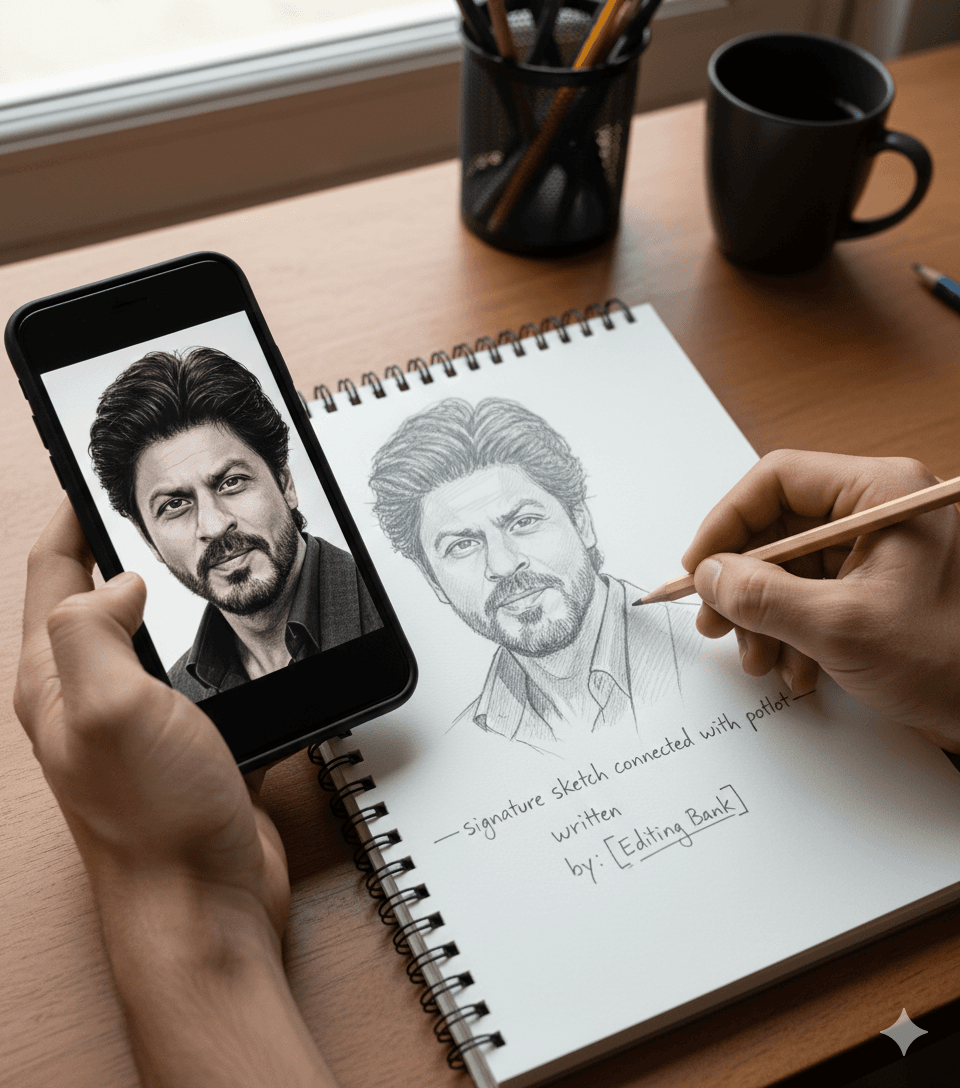 نقاشی پرتره روی صفحه موبایل با نور روز