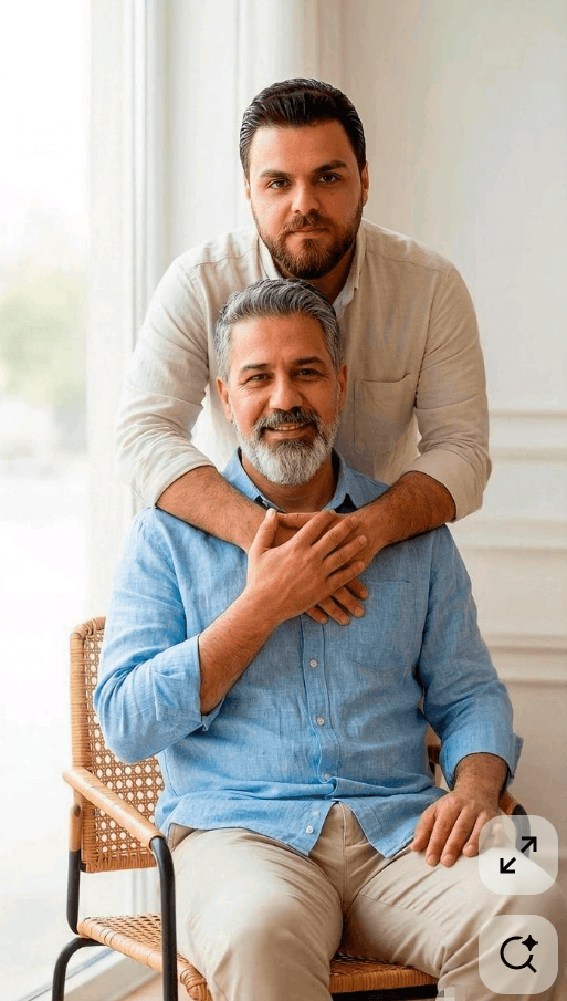 پرترهی صمیمی پدر و پسر